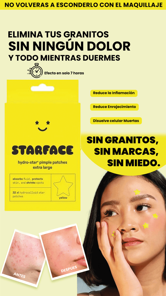 Starface-Parches Hidro-Stars- Luce con estilo mientras proteges y cuidas tu piel de futuras Imperfecciones!