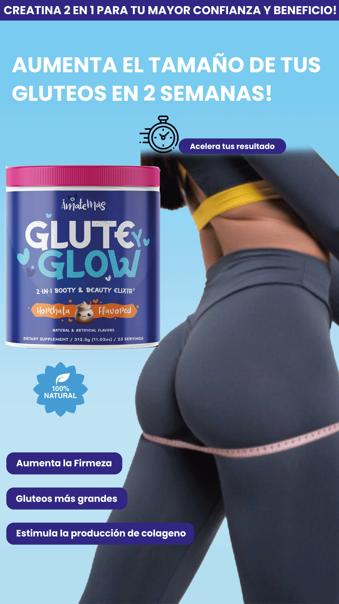 GLUTE GLOW- La mejor Creatina creada especialmente para Mujeres!